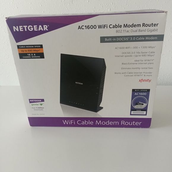 NETGEAR AC1600 WiFi 802.11ac Dual Band Gigabit Cable Modem Router Combo C6250 - Picture 2 of 5